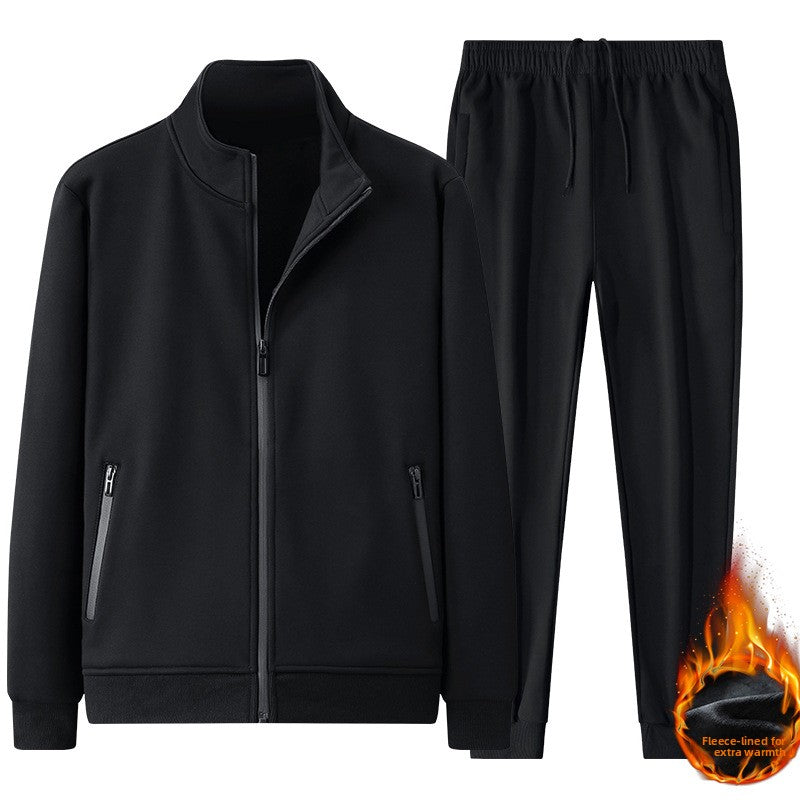 Men's Cotton Casual Suit Jacket and Trousers Set