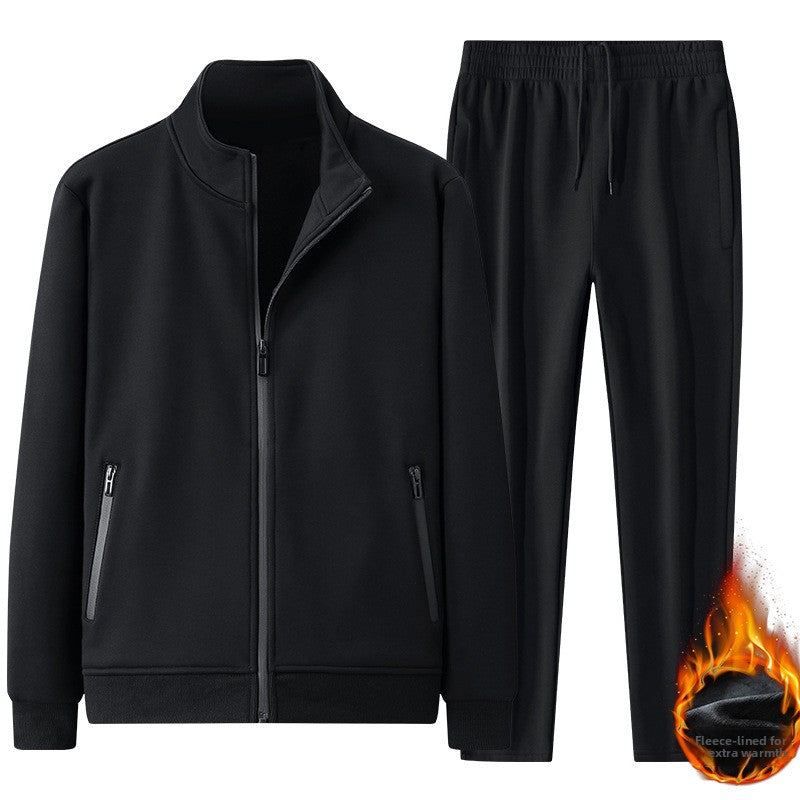 Men's Cotton Casual Suit Jacket and Trousers Set