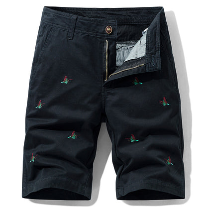 Men's Cotton Embroidered Casual Shorts