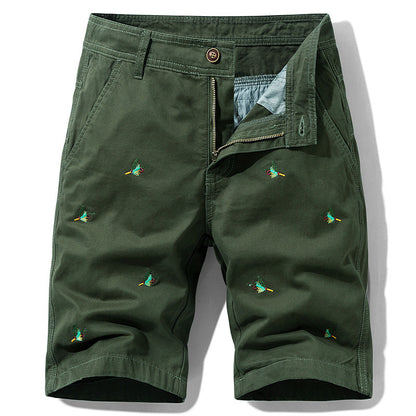 Men's Cotton Embroidered Casual Shorts