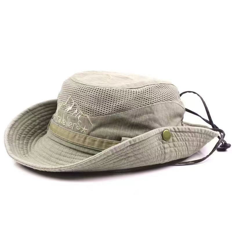 Men's Cotton Fisherman Hat with Wide Brim for Outdoor Activities