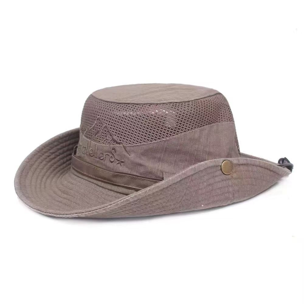 Men's Cotton Fisherman Hat with Wide Brim for Outdoor Activities