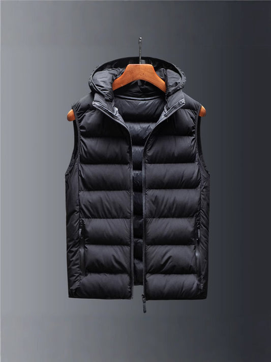 Men's Cotton Hooded Vest for Autumn Winter