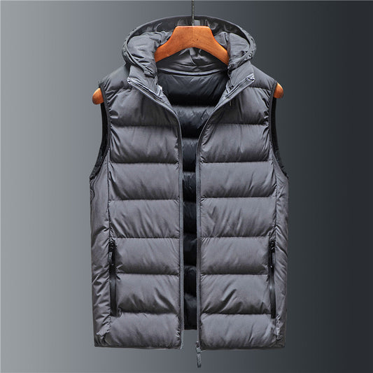 Men's Cotton Hooded Vest for Autumn Winter