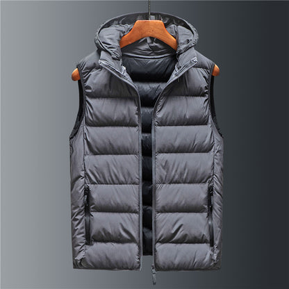 Men's Cotton Hooded Vest for Autumn Winter