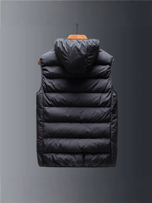 Men's Cotton Hooded Vest for Autumn Winter