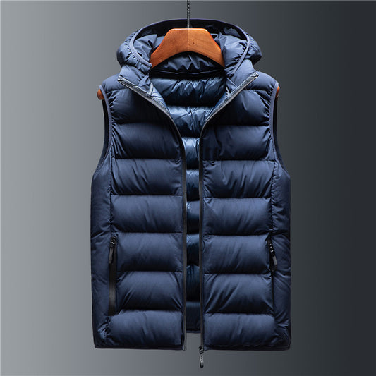 Men's Cotton Hooded Vest for Autumn Winter