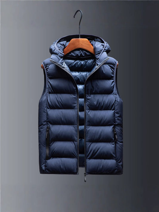 Men's Cotton Hooded Vest for Autumn Winter