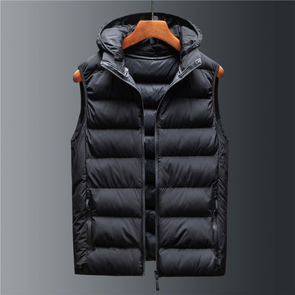 Men's Cotton Hooded Vest for Autumn Winter