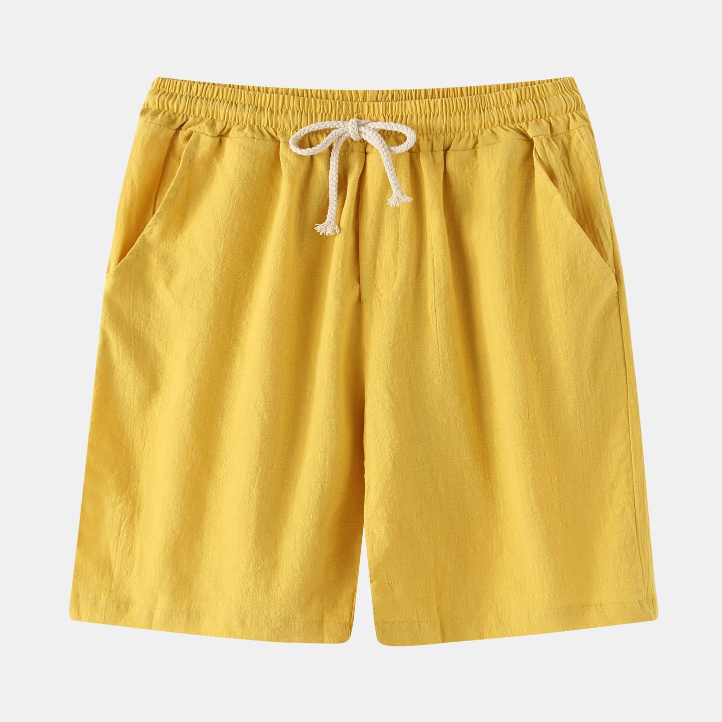 Men's Cotton-Linen Casual Shorts Slim-fit Summer Beach Pants