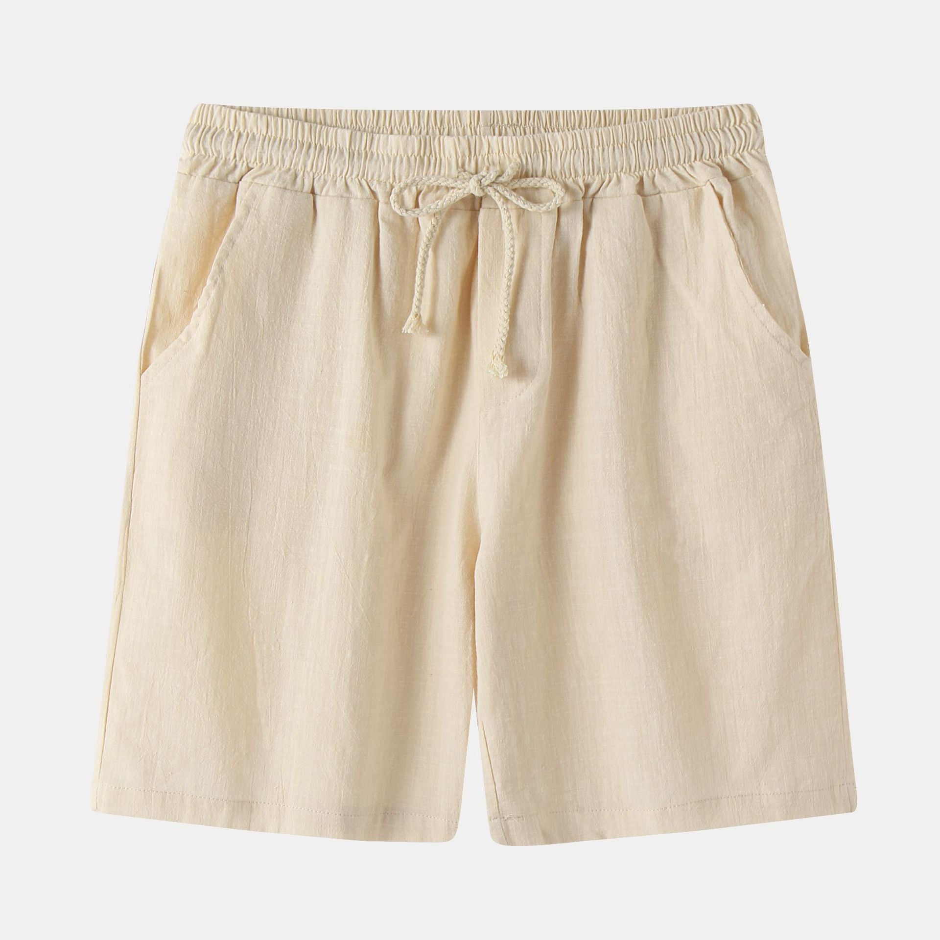 Men's Cotton-Linen Casual Shorts Slim-fit Summer Beach Pants