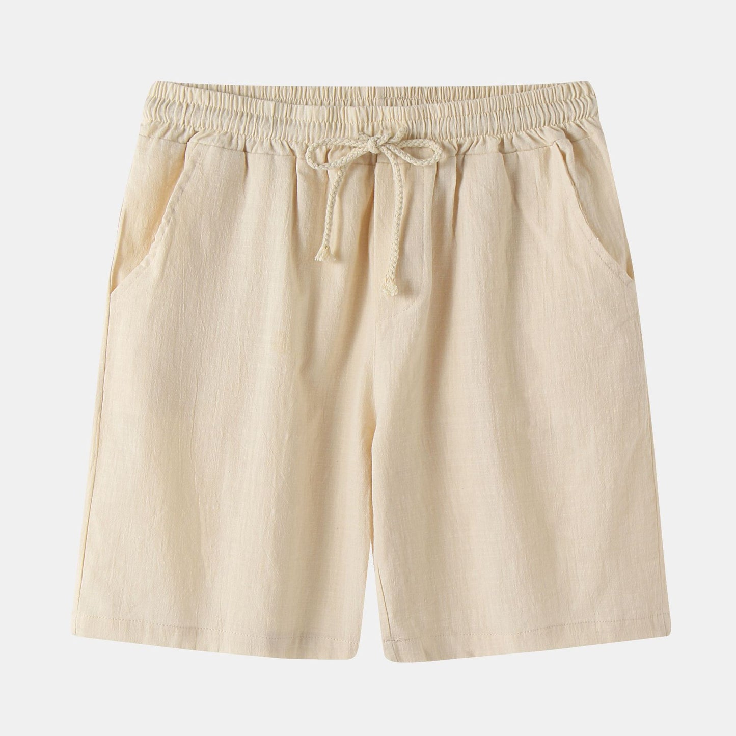 Men's Cotton-Linen Casual Shorts Slim-fit Summer Beach Pants
