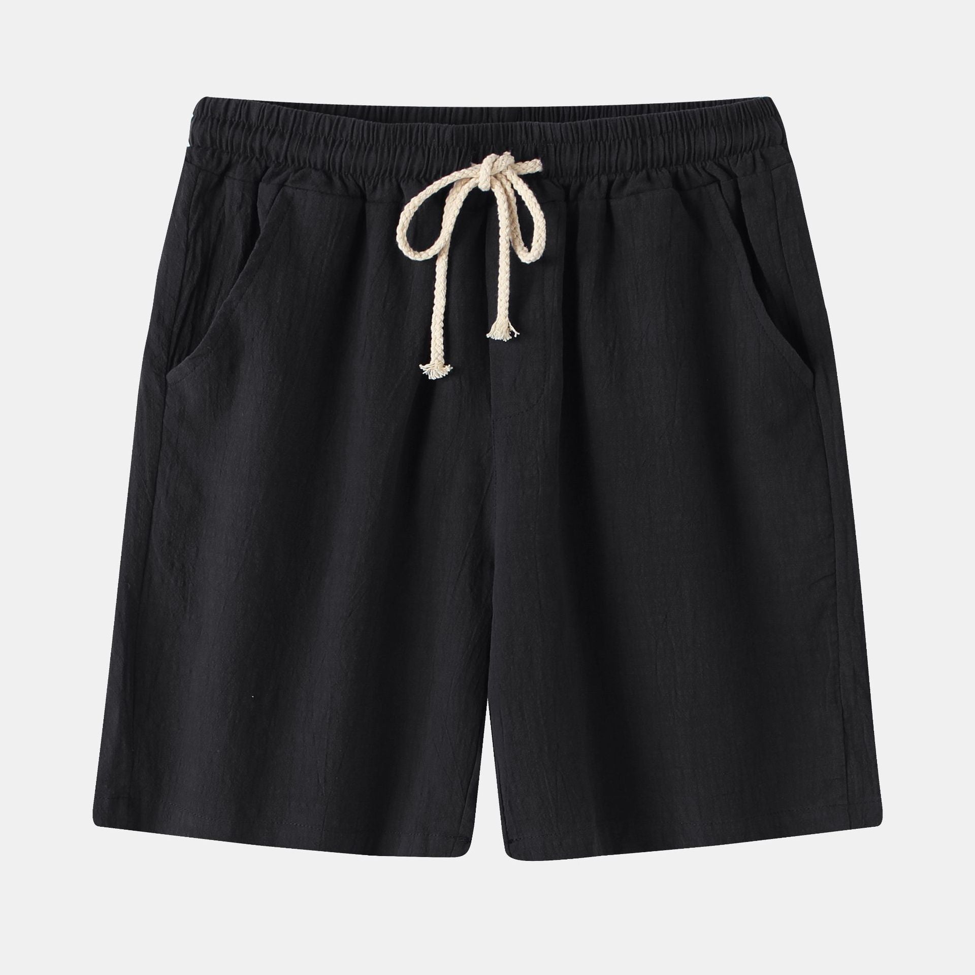 Men's Cotton-Linen Casual Shorts Slim-fit Summer Beach Pants