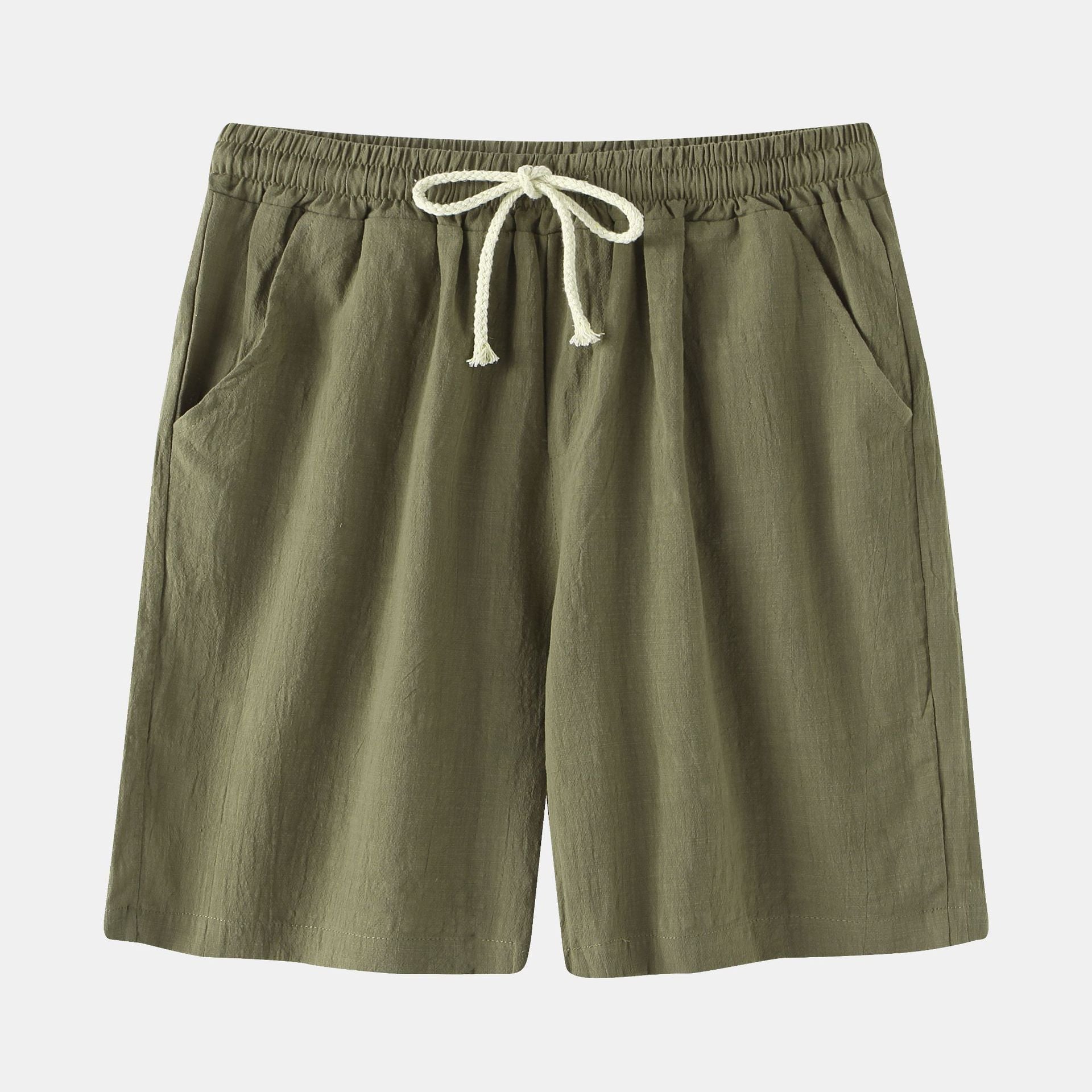 Men's Cotton-Linen Casual Shorts Slim-fit Summer Beach Pants