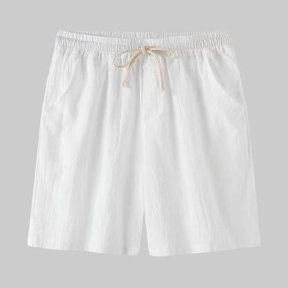 Men's Cotton-Linen Casual Shorts Slim-fit Summer Beach Pants