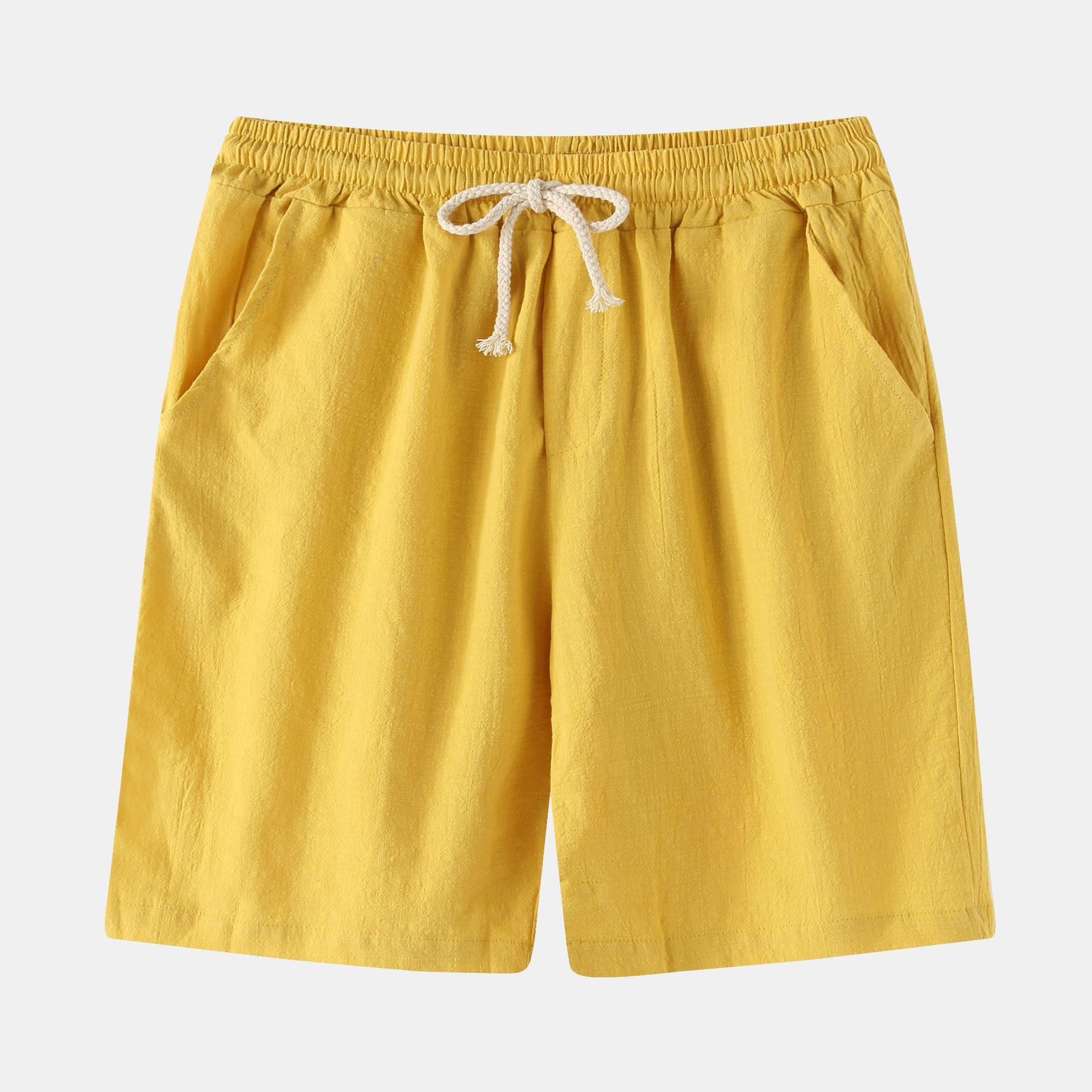 Men's Cotton-Linen Casual Shorts Slim-fit Summer Beach Pants