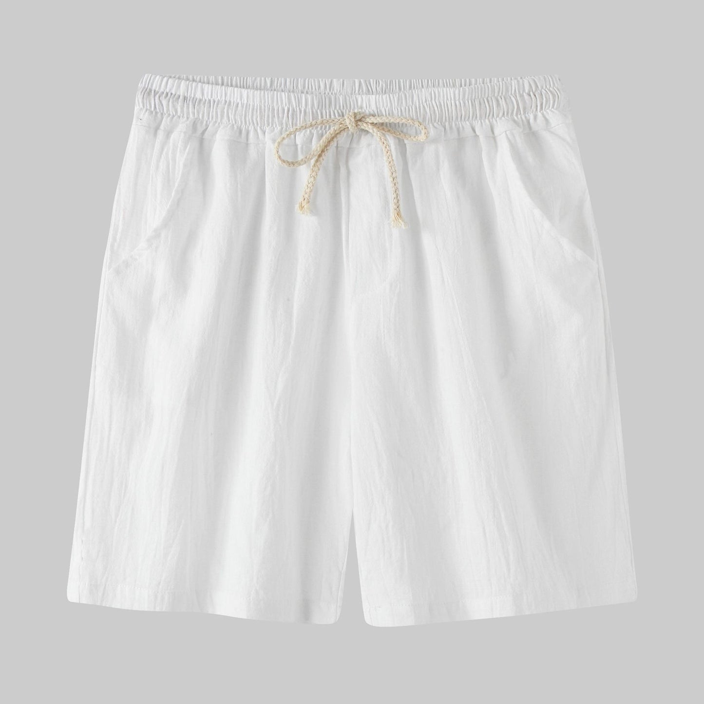 Men's Cotton-Linen Casual Shorts Slim-fit Summer Beach Pants