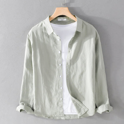 Men's Cotton Linen Long Sleeve Casual Shirt