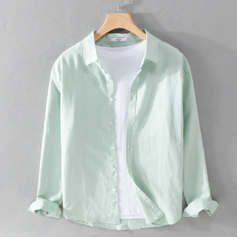 Men's Cotton Linen Long Sleeve Casual Shirt