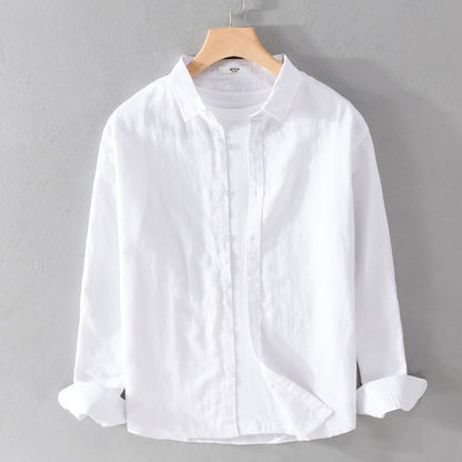 Men's Cotton Linen Long Sleeve Casual Shirt