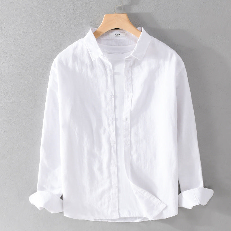 Men's Cotton Linen Long Sleeve Casual Shirt