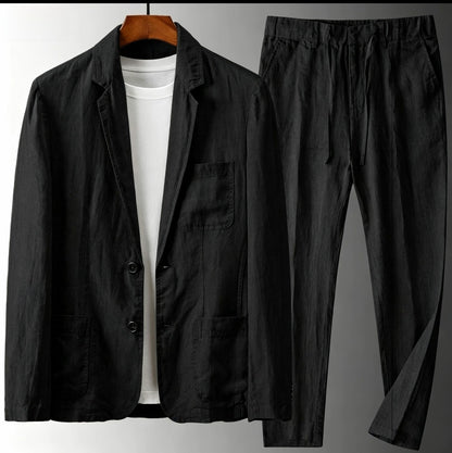 Men's Cotton Linen Summer Suit Set