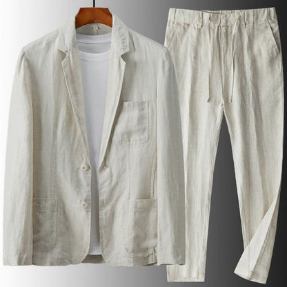 Men's Cotton Linen Summer Suit Set