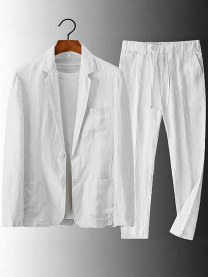 Men's Cotton Linen Summer Suit Set