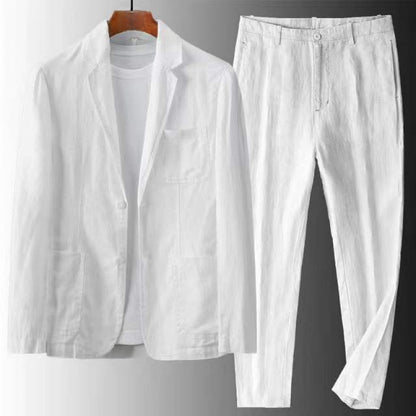 Men's Cotton Linen Summer Suit Set