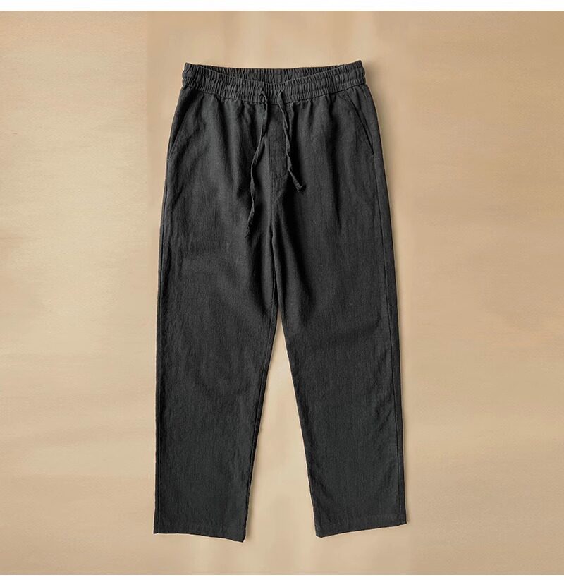 Men's Cotton Linen Wide Leg Casual Pants