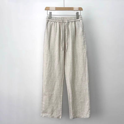 Men's Cotton Linen Wide Leg Casual Pants