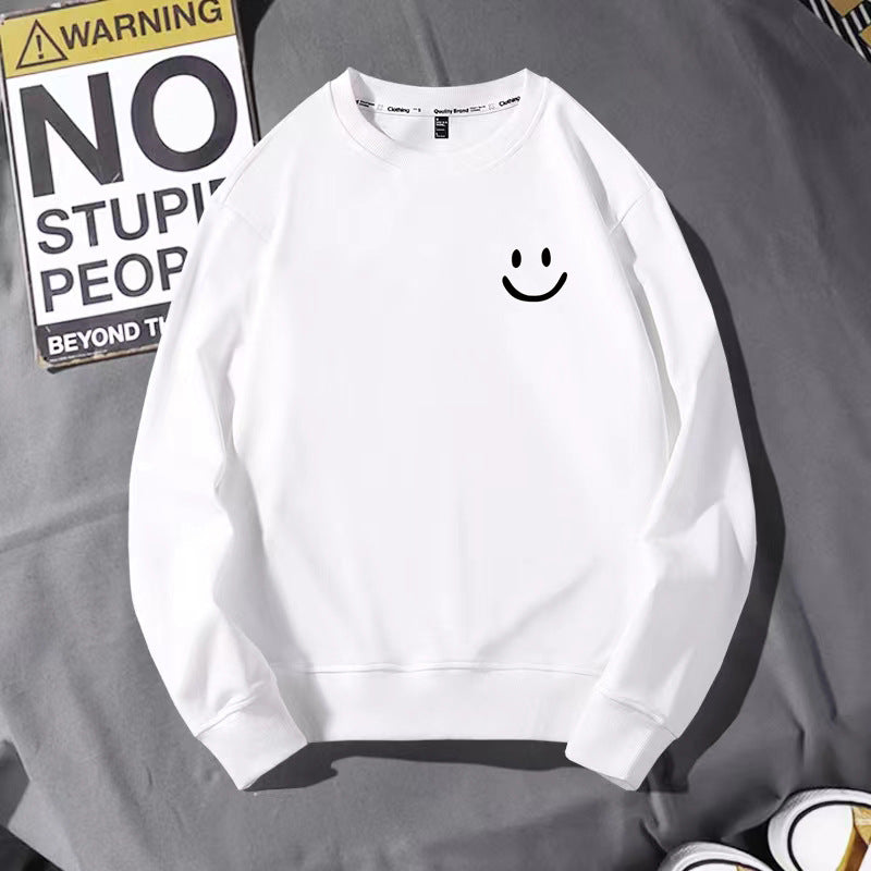 Men's cotton loose-fitting long-sleeved round-neck hoodie