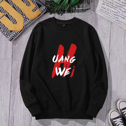 Men's cotton loose-fitting long-sleeved round-neck hoodie