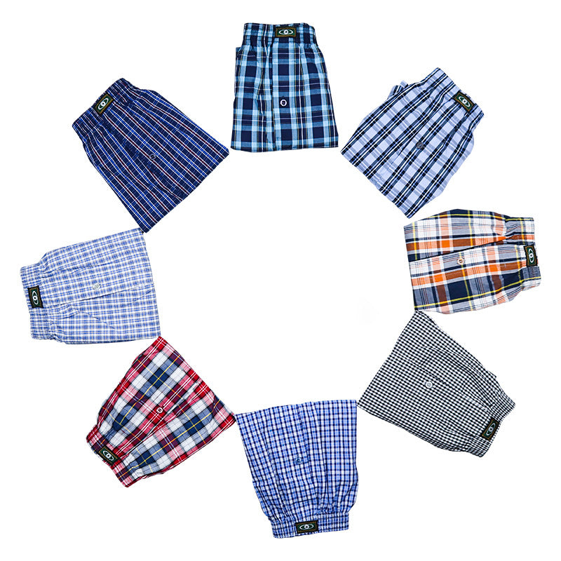 Men's Cotton Plaid Boxer Shorts