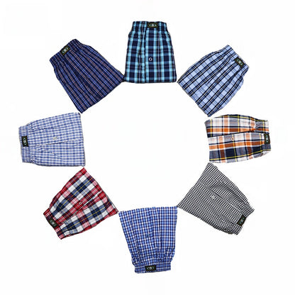 Men's Cotton Plaid Boxer Shorts