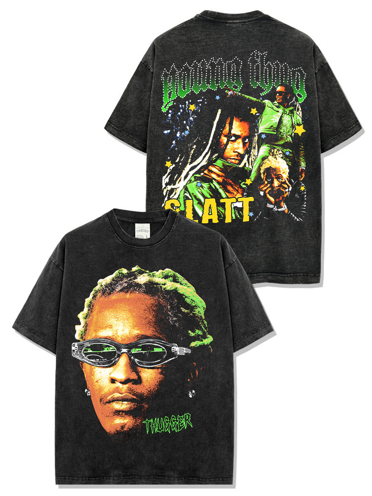Men's Cotton Streetwear Printed T-shirt Loose Fit