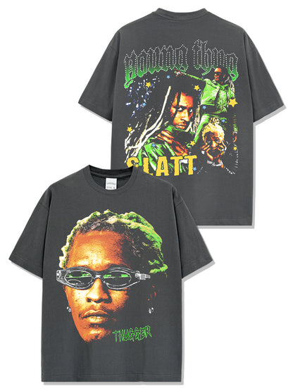 Men's Cotton Streetwear Printed T-shirt Loose Fit