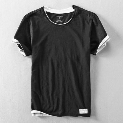 Men's cotton T-shirt summer new casual thin cotton washed old short sleeve T-shirt base shirt