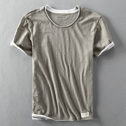 Men's cotton T-shirt summer new casual thin cotton washed old short sleeve T-shirt base shirt