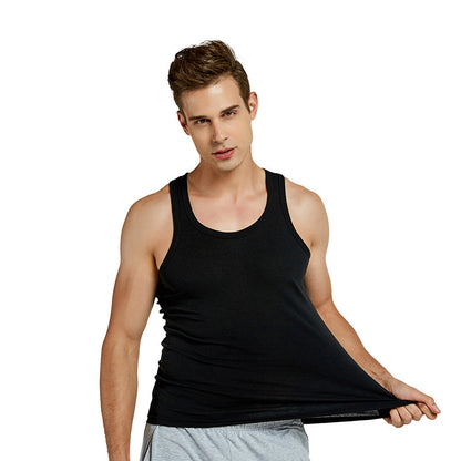 Men's Cotton Vest Sports Hurdle plus size Men's Inner Wear Cotton Youth Summer Base Fitness Tight Sleeveless