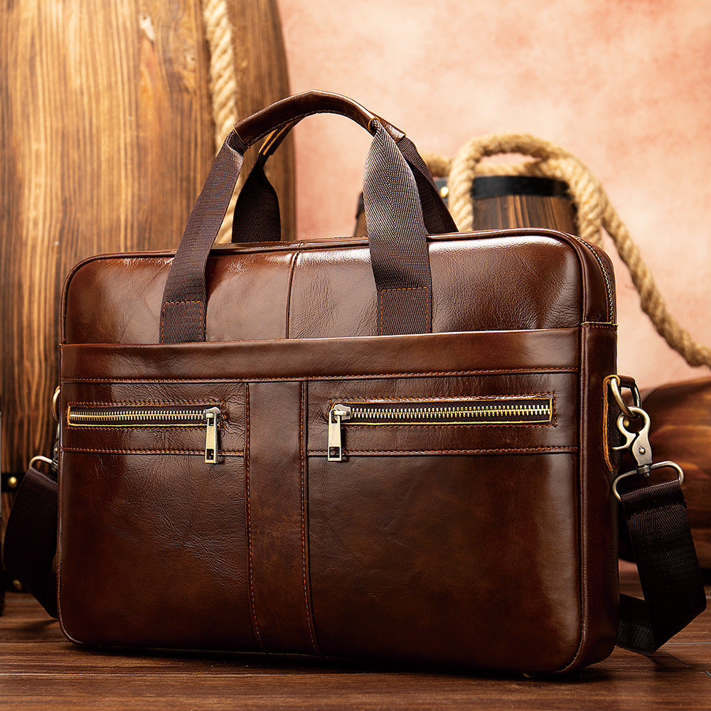 men's cowhide briefcase
