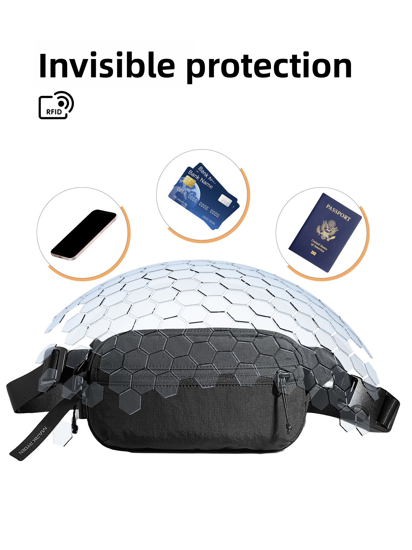 Men's Crossbody Bag Water-Repellent Anti-Theft Chest Bag
