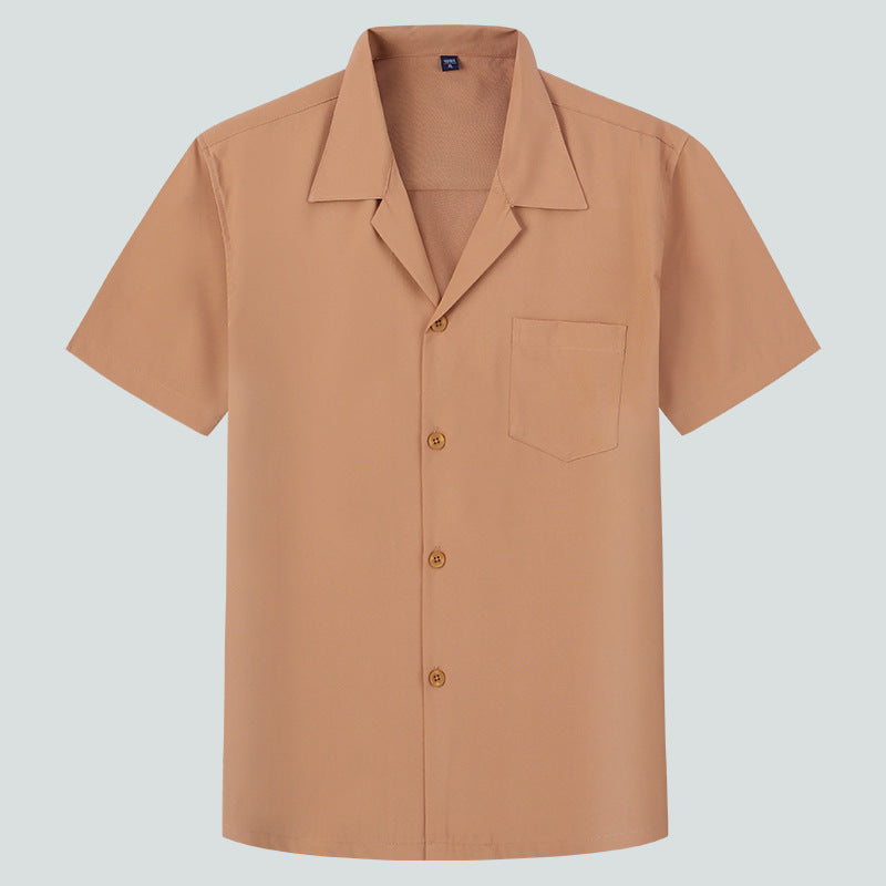 Men's Cuban Collar Short Sleeve Shirt