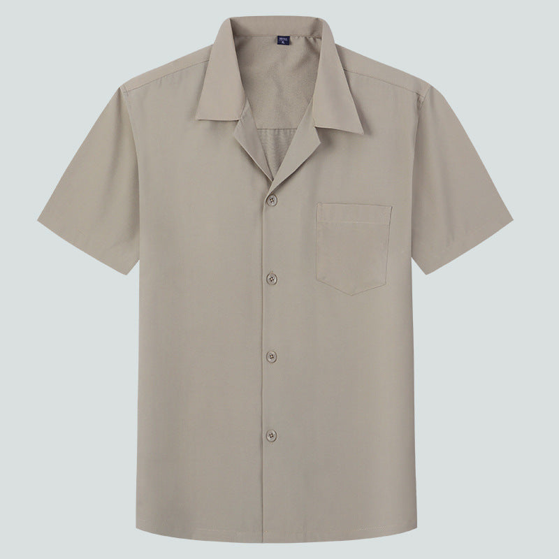 Men's Cuban Collar Short Sleeve Shirt