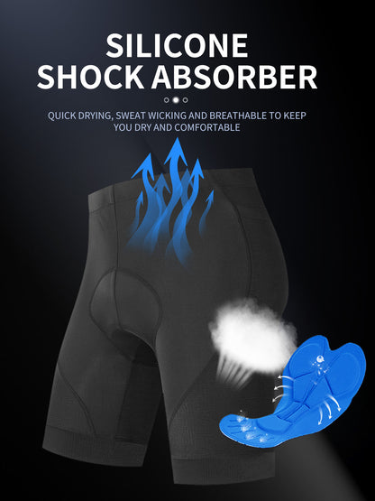 Men's Cycling Shorts for Spring and Autumn, Road Cycling 4D Elastic Cushion Cross-Border Shorts, Breathable Cycling Shorts