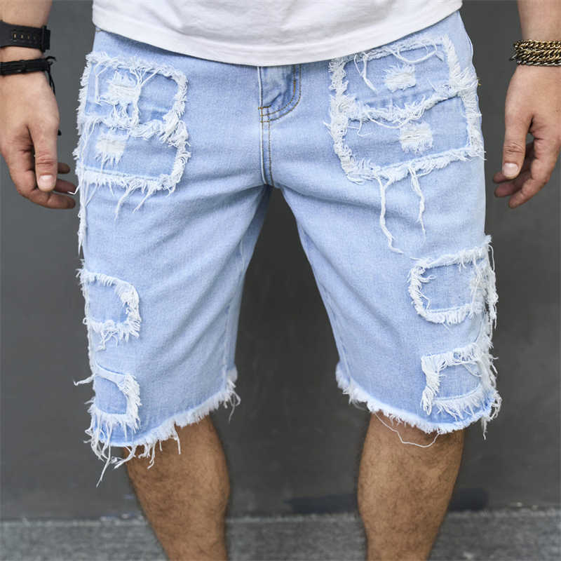 Men's Denim Shorts Casual Loose Fit