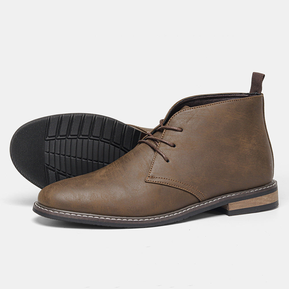 Men's Desert Boots - Vintage Leather Short Boots