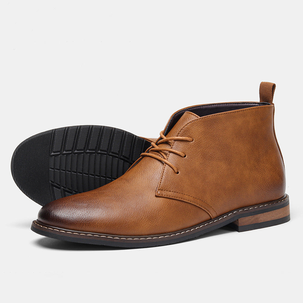 Men's Desert Boots - Vintage Leather Short Boots