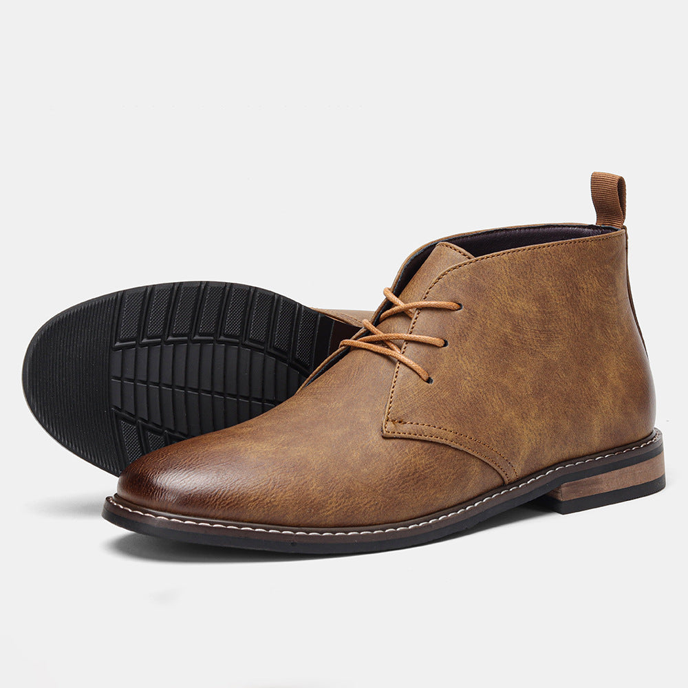 Men's Desert Boots - Vintage Leather Short Boots