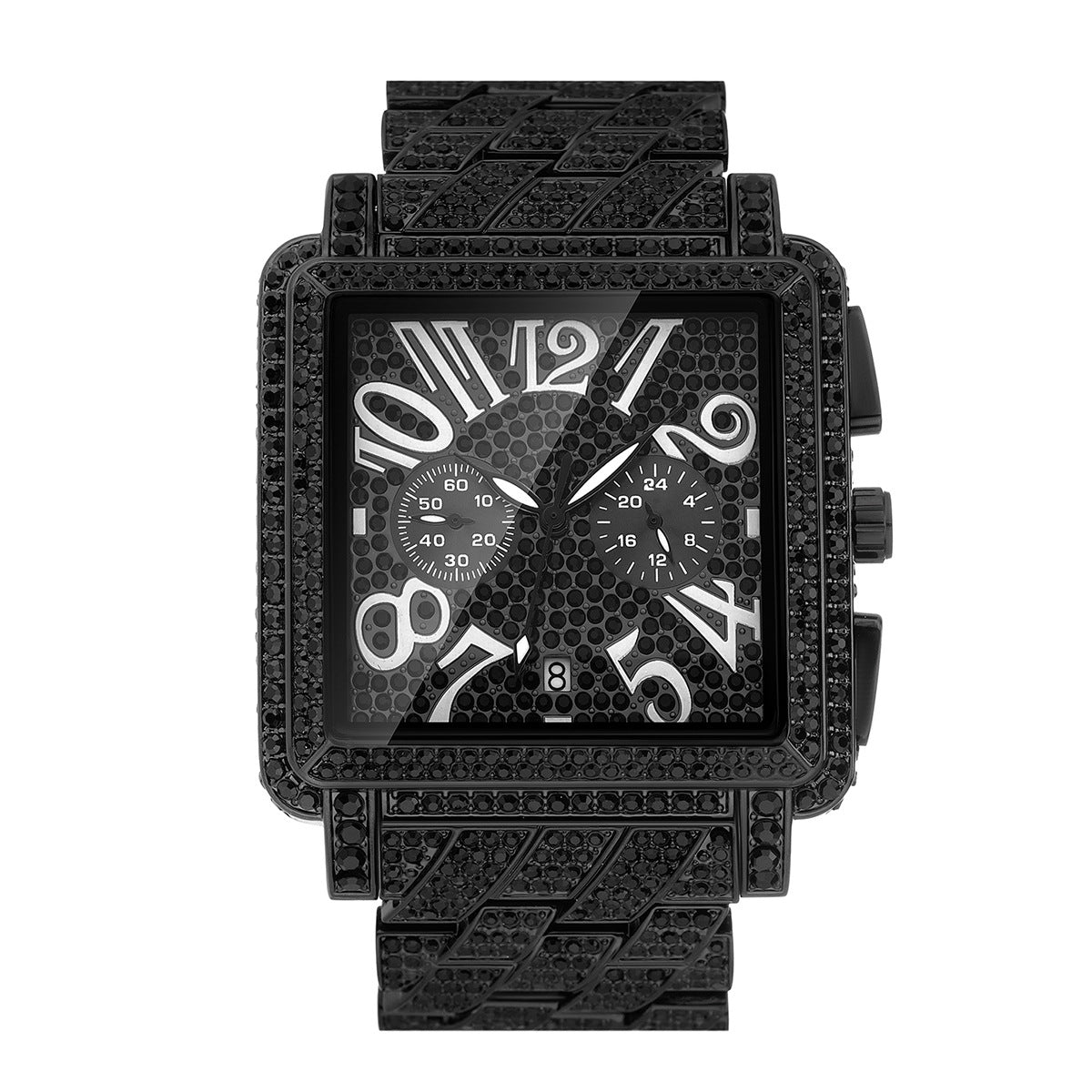 Men's Diamond Square Dial Quartz Watch